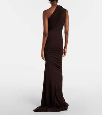 One-shoulder cotton-blend jersey gown | Entire Studios