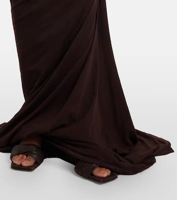 One-shoulder cotton-blend jersey gown | Entire Studios