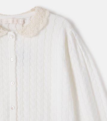 Cardigan Adelia in cotone pointelle | C'era Una Volta