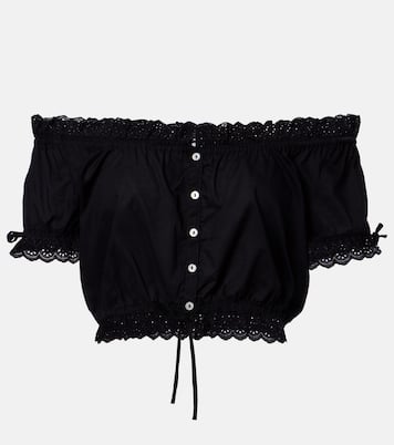 Nala broderie anglaise cotton poplin crop top | Poupette St Barth