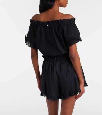 Nala broderie anglaise cotton poplin crop top | Poupette St Barth