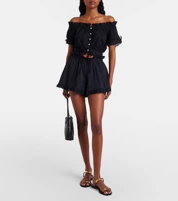 Nala broderie anglaise cotton poplin crop top | Poupette St Barth