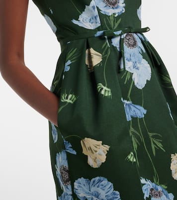 Floral cotton-blend faille midi dress | Erdem