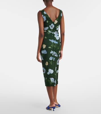 Floral cotton-blend faille midi dress | Erdem
