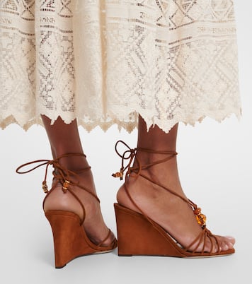 Verzierte Wedge-Sandalen Lova aus Veloursleder | Jimmy Choo
