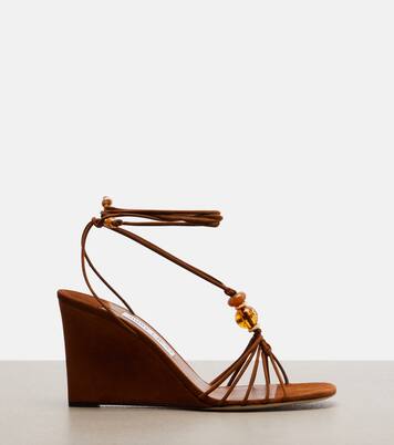 Verzierte Wedge-Sandalen Lova aus Veloursleder | Jimmy Choo