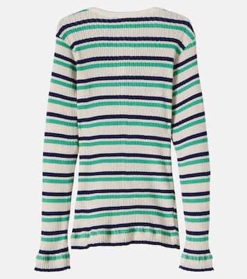 Ruby striped ribbed-knit cotton T-shirt | Molo