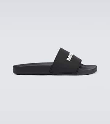 Mules Pool en caoutchouc à logo | Balenciaga