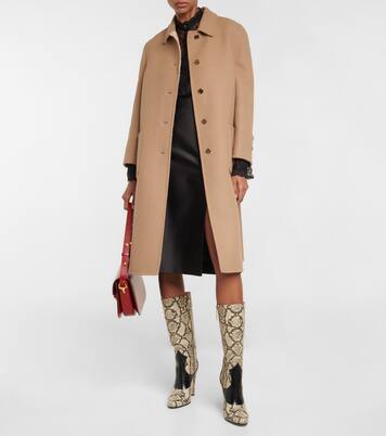 Double-faced wool and silk coat | Gucci