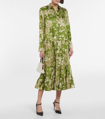 Robe midi Palmira à fleurs | Erdem