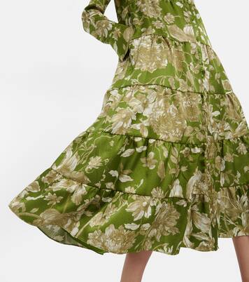 Robe midi Palmira à fleurs | Erdem