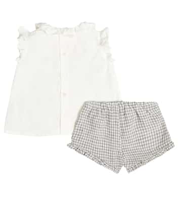 Bébé – Ensemble top et short en lin | Il Gufo