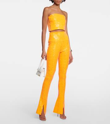 High-Rise Leggings mit Pailletten | Norma Kamali