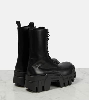 Bulldozer lace-up leather ankle boots | Balenciaga