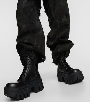 Bulldozer lace-up leather ankle boots | Balenciaga