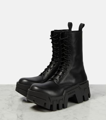 Bulldozer lace-up leather ankle boots | Balenciaga