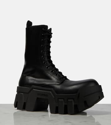 Bulldozer lace-up leather ankle boots | Balenciaga