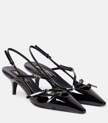 Slingback-Pumps aus Lackleder | Miu Miu