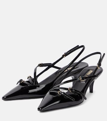 Slingback-Pumps aus Lackleder | Miu Miu