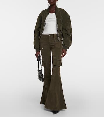 Low-Rise-Cargohose aus Samt | Blumarine