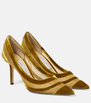 Love 85 velvet-trimmed pumps | Jimmy Choo