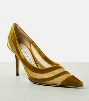 Love 85 velvet-trimmed pumps | Jimmy Choo