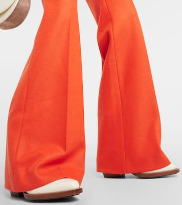 Felted wool and cashmere jersey flared pants | Chloé