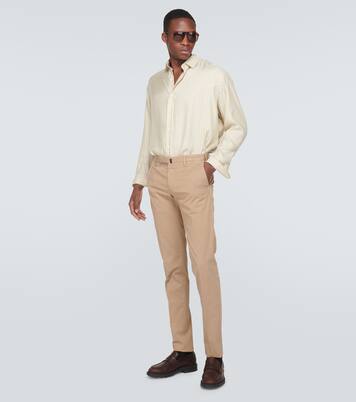 Cotton-blend slim pants | Slowear
