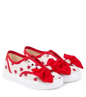 Bow-detail printed sneakers | Monnalisa