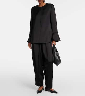 Weite High-Rise-Hose aus Crêpe | CO