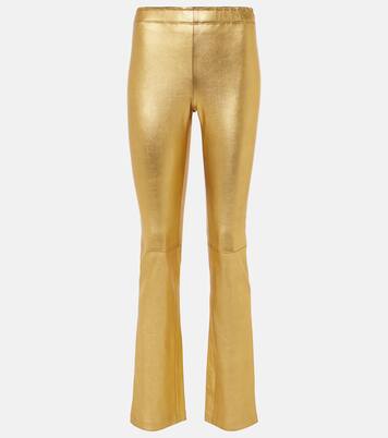 Mid-Rise-Hose JP Long aus Metallic-Leder | Stouls