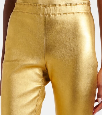 Mid-Rise-Hose JP Long aus Metallic-Leder | Stouls