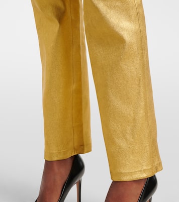 Mid-Rise-Hose JP Long aus Metallic-Leder | Stouls