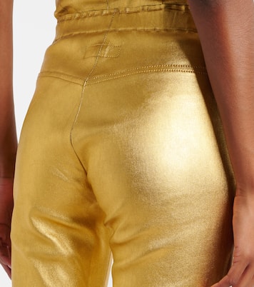 Mid-Rise-Hose JP Long aus Metallic-Leder | Stouls