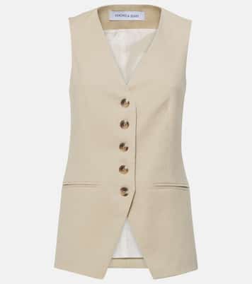 Liff linen-blend vest | Veronica Beard