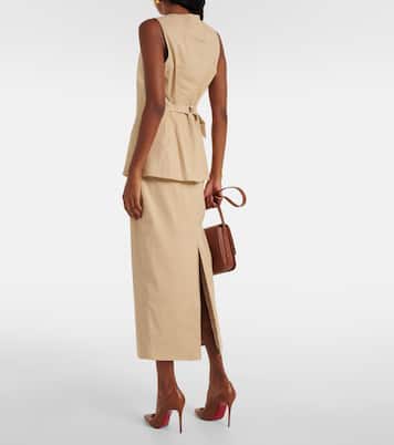 Liff linen-blend vest | Veronica Beard