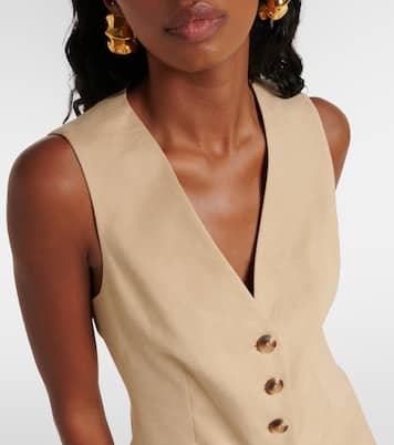 Liff linen-blend vest | Veronica Beard