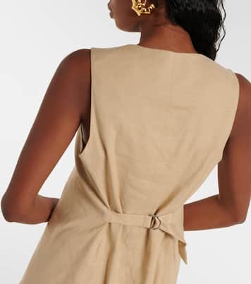 Liff linen-blend vest | Veronica Beard