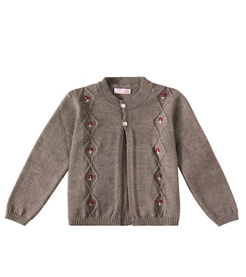 Bestickter Cardigan Espina aus Wolle | La Coqueta