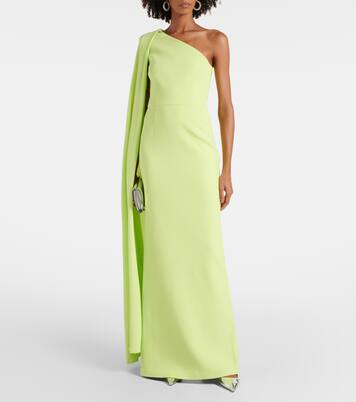 One-Shoulder-Robe Aria aus Crêpe | Rebecca Vallance