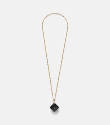 Dado Jumbo 18kt gold and wood pendant necklace with diamonds | Marie Lichtenberg