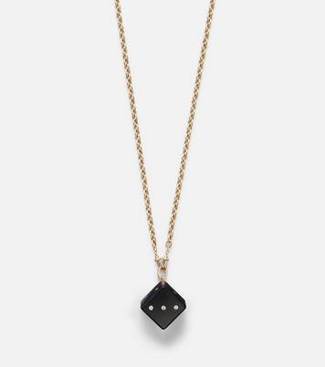 Dado Jumbo 18kt gold and wood pendant necklace with diamonds | Marie Lichtenberg