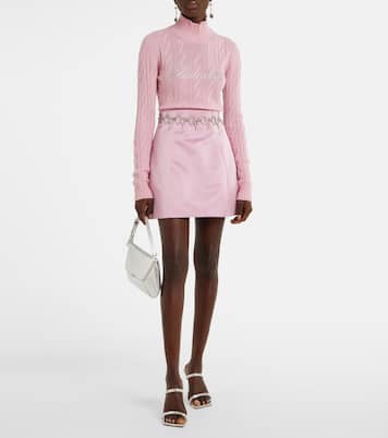 Minifalda de satén duquesa de tiro alto | Blumarine