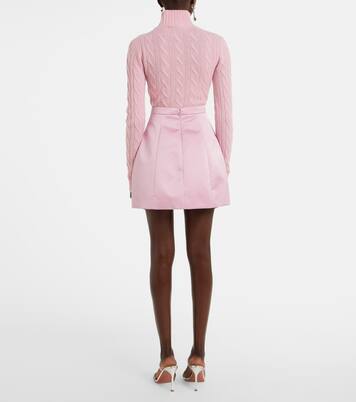 Minifalda de satén duquesa de tiro alto | Blumarine