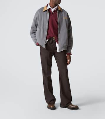 Velvet-trimmed cotton chambray blouson | Miu Miu