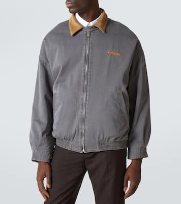 Velvet-trimmed cotton chambray blouson | Miu Miu