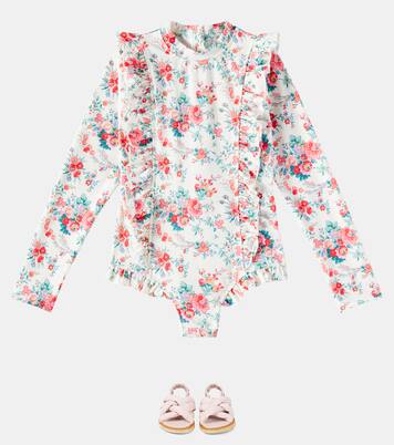 Aurelie floral ruffled rashguard swimsuit | Louise Misha