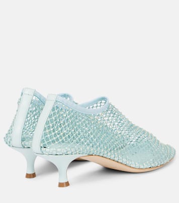 Minette embellished fishnet pumps | Christopher Esber