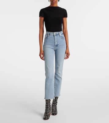 Jean droit Pencil Crop à taille haute | Frame