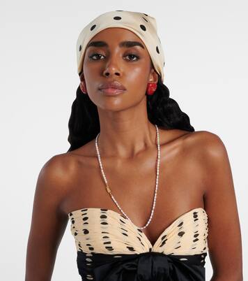 Chez Valentino polka-dot silk scarf | Valentino